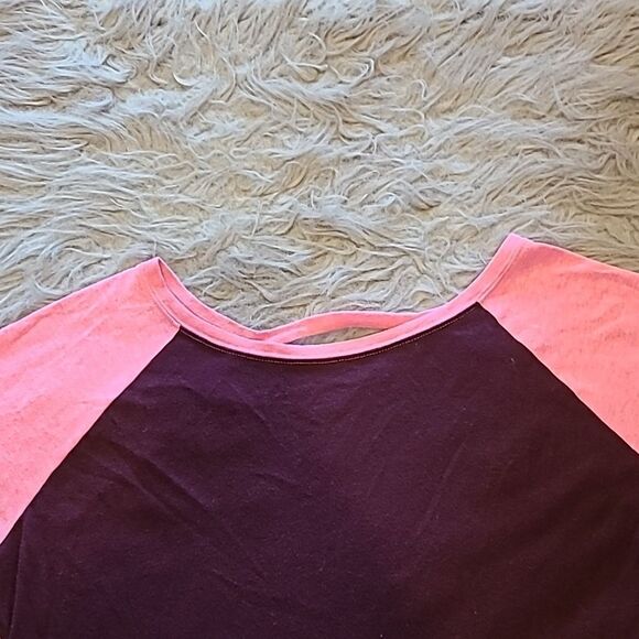 Victoria secret sport VSX womens pink and maroon‎ cotton open back tshirt - Picture 3 of 7